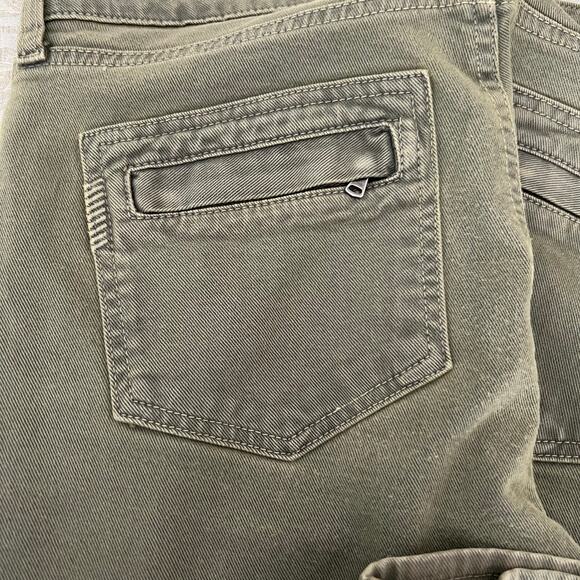 Paige Denim Jeans Size 29 Fatigue Green Olive Marley Skinny  Ankle Zip Moto - Picture 3 of 8